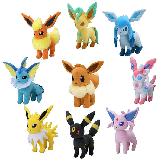 Pokemon Plush Kawaii, Eevee, Eeveelution, Sylveon, Flareon, Jolteon, Umbreon, Vaporeon, Pokeball